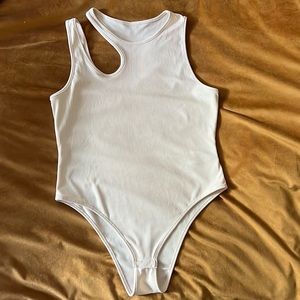 Shein Curve ribbed bias cut tank bodysuit